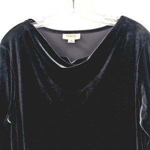 Talbots Women's M Soft Velvet Black Tunic Blouse